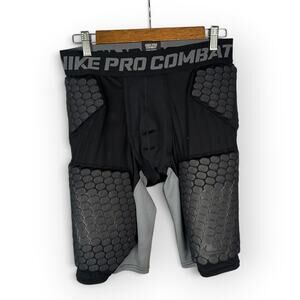 Nike Pro Combat Mens Large Black Padded Compression Shorts Football Training